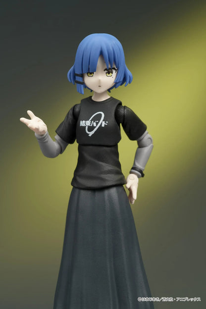 Bocchi the Rock! DIGACTION Ryo Yamada figure playing a cream-colored bass, with blue hair, closed eyes, a black band T-shirt, and long dark skirt.