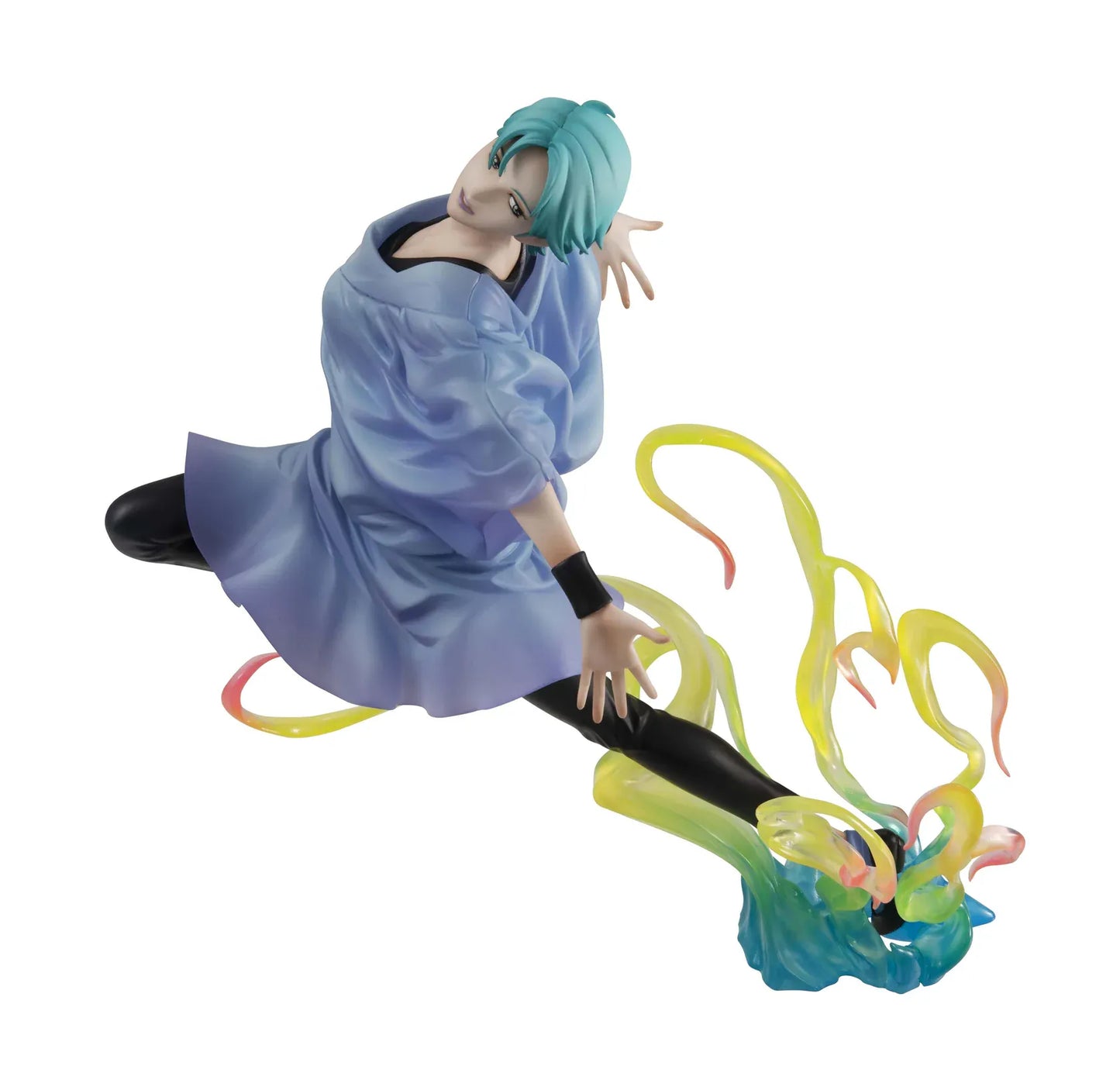 Mobile Suit Z Gundam Gundam Girls Generation Four Murasame Rerelease figure with teal hair, blue outfit, floating pose, and colorful effect parts