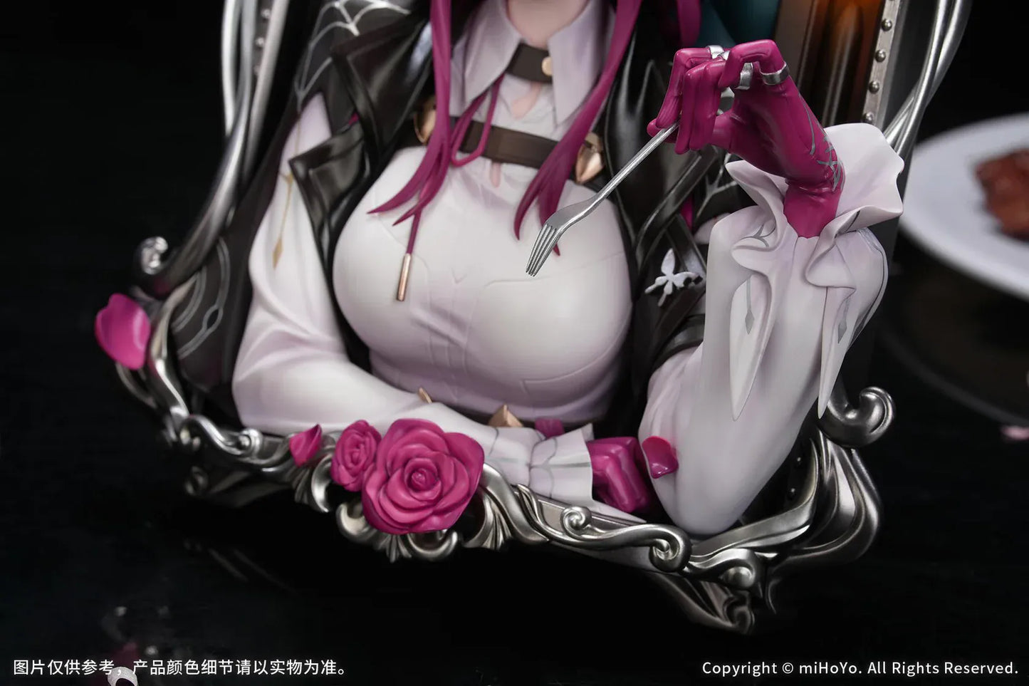 Honkai Star Rail Diorama Series Kafka Patience is All You Need Ver. Diorama Art Frame featuring Kafka with magenta hair, ornate frame, rose accents, and gothic-inspired display details.