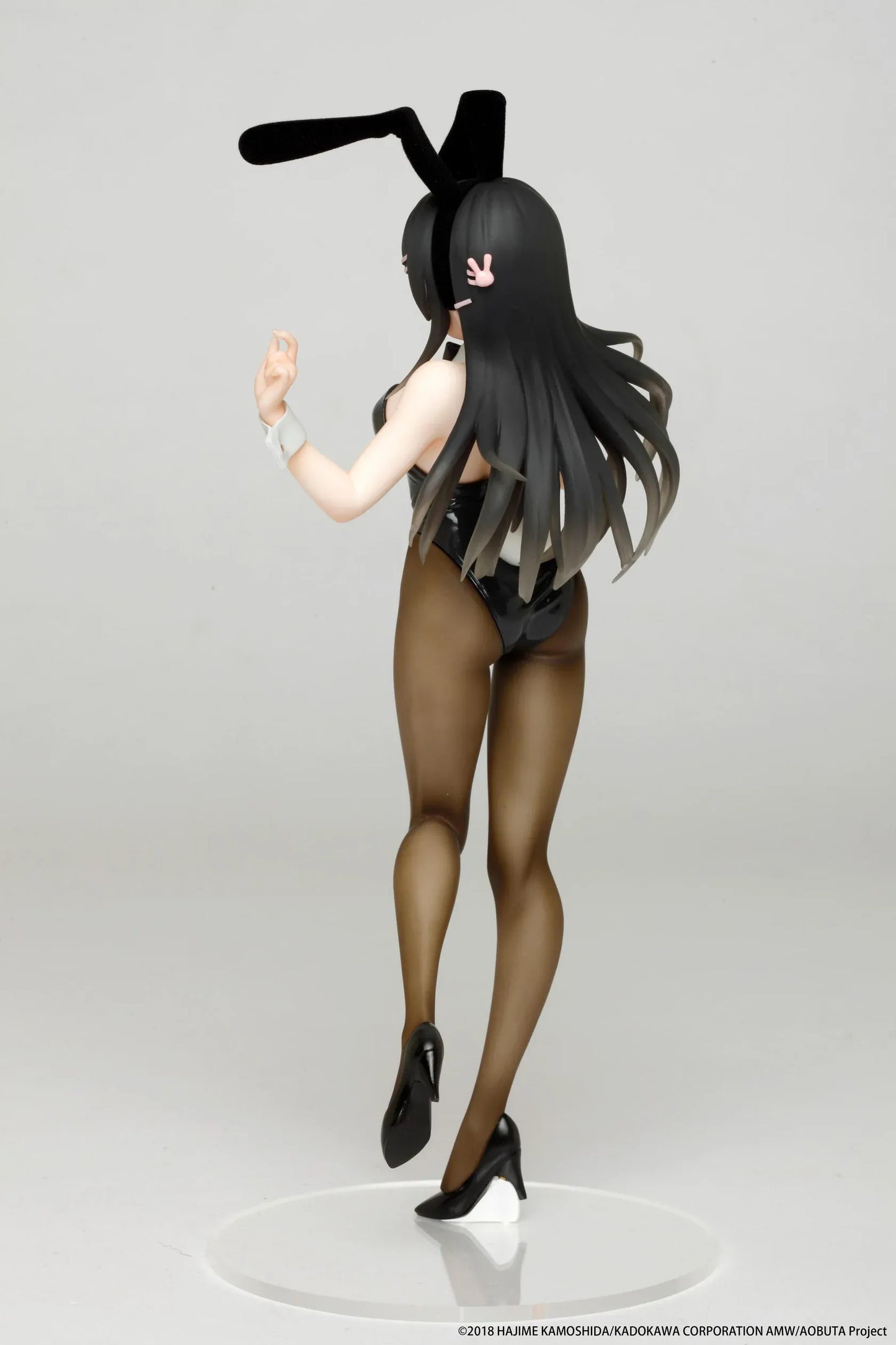 Rascal Does Not Dream of Bunny Girl Senpai Mai Sakurajima Bunny Ver. Coreful Figure Rerelease featuring Mai in a black bunny outfit with bunny ears, tights, heels, and display base.