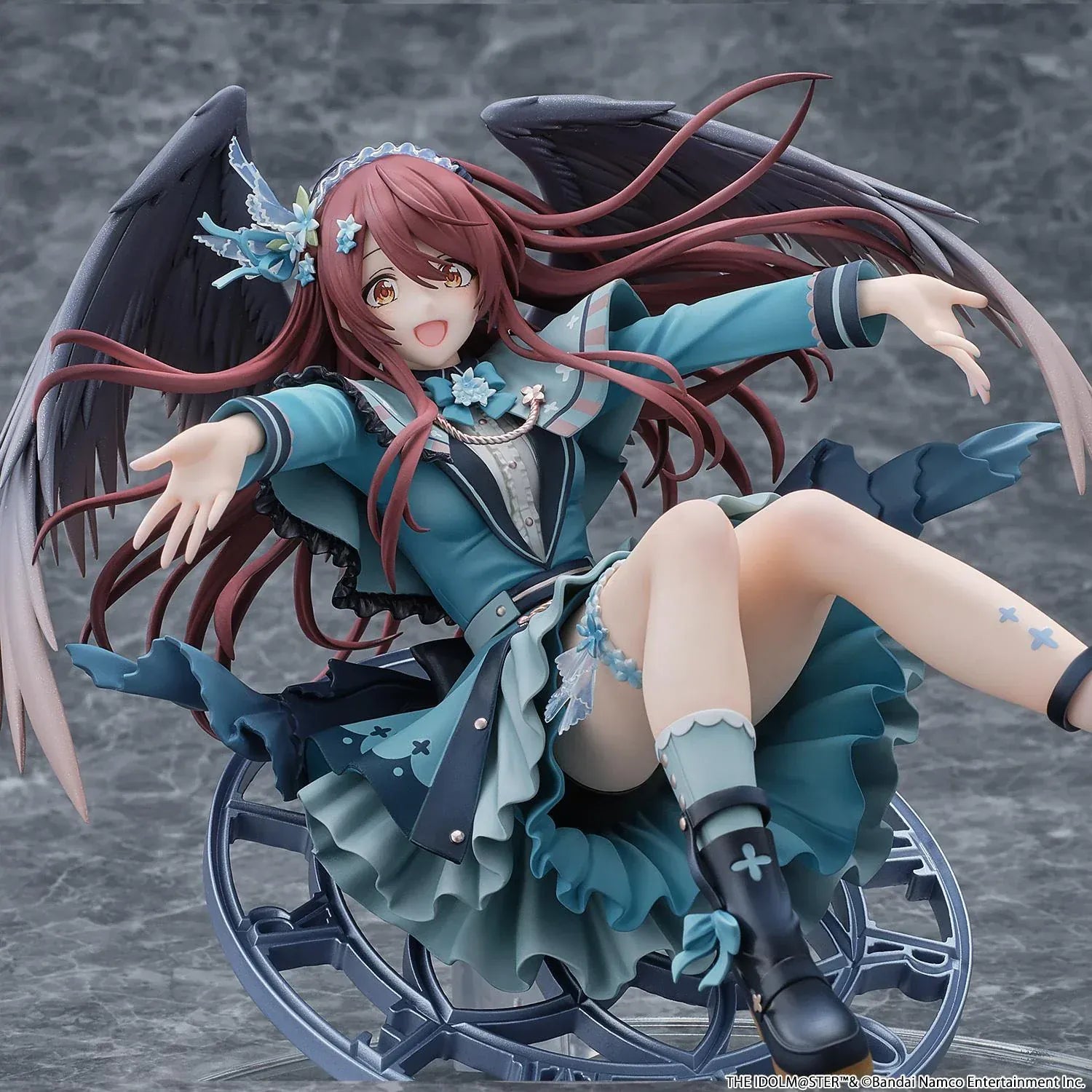 Idolmaster Shiny Colors Tenka Osaki Galdienne Amethyst Ver 1/6 Scale Figure with wings and clock base in dynamic pose