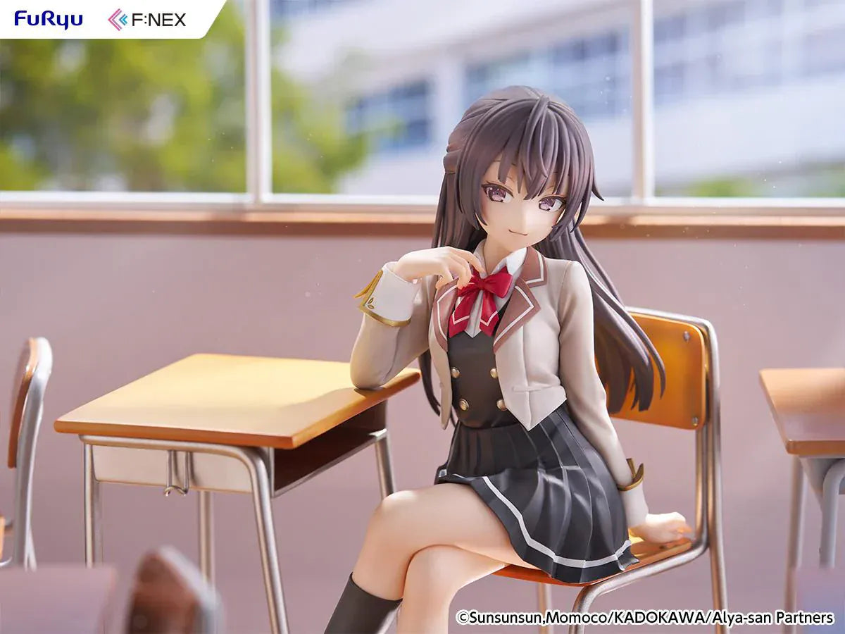 Alya Sometimes Hides Her Feelings in Russian Yuki Suou 1/7 scale figure sitting at a classroom desk in school uniform with crossed legs