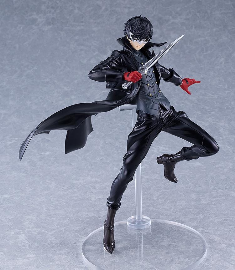 Persona 5 Royal POP UP PARADE L Joker figure in dynamic combat pose with black trench coat and dagger