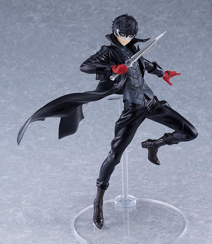 Persona 5 Royal POP UP PARADE L Joker figure in dynamic combat pose with black trench coat and dagger