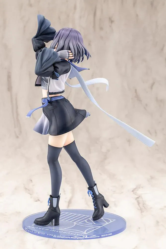The Idolmaster Gakuen Misuzu Hataya Moon Turtle 1/7 Scale Figure with purple hair, blue-and-black outfit, flowing ribbon, and display base