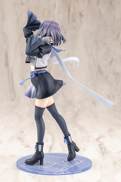 The Idolmaster Gakuen Misuzu Hataya Moon Turtle 1/7 Scale Figure with purple hair, blue-and-black outfit, flowing ribbon, and display base