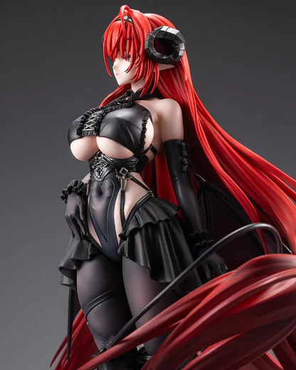 Azur Lane Hindenburg 1/7 Scale Figure with long red hair, dark outfit, horn-like accessories, armor-inspired details, and dramatic standing pose