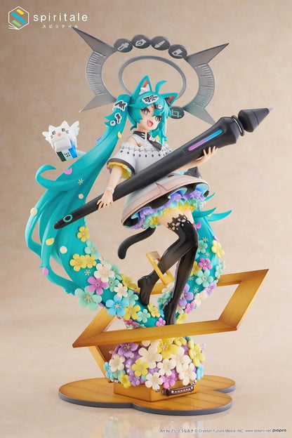 Hatsune Miku x Naoki Saito My Figure Making The Painter Ver 1/7 scale figure holding large paintbrush with floral base