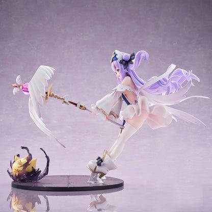 Unicorn White My Angel 1/6 scale figure from Azur Lane with angel wings, white dress, lavender hair, and staff accessory on display base