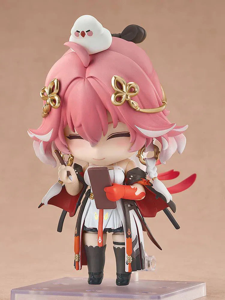 Wuthering Waves Nendoroid Changli chibi figure with pink hair and gold accessories