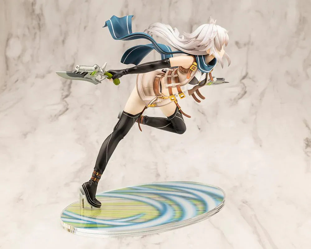 The Legend of Heroes Fie Claussell 1/8 Scale Figure Rerelease with white hair, flowing scarf, dual blade weapons, and dynamic action pose