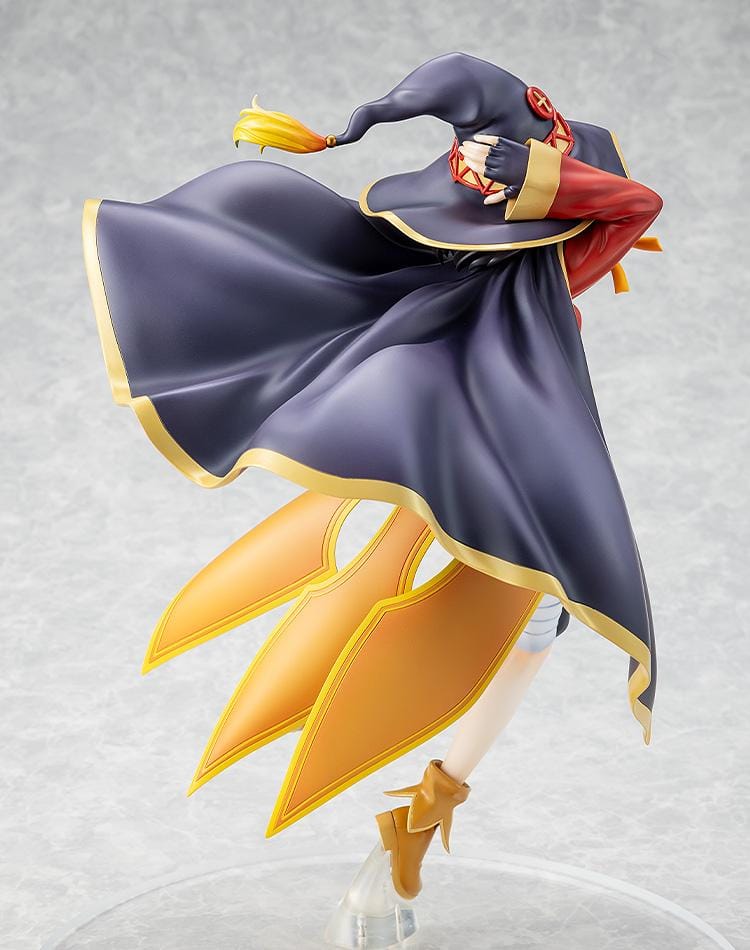 Haruhi Suzumiya KONOSUBA Megumin Collaboration Ver. 1/7 Scale Figure in red mage outfit with witch hat and flowing cape