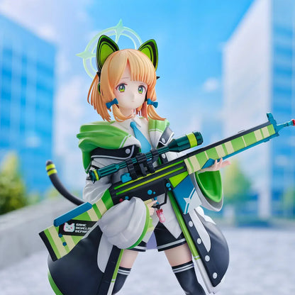 Blue Archive Midori 1/6 scale figure holding green rifle with cat-ear headset