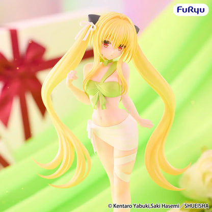To Love-Ru Darkness Golden Darkness BiCute Ribbons figure with long blonde twin tails and green outfit standing pose