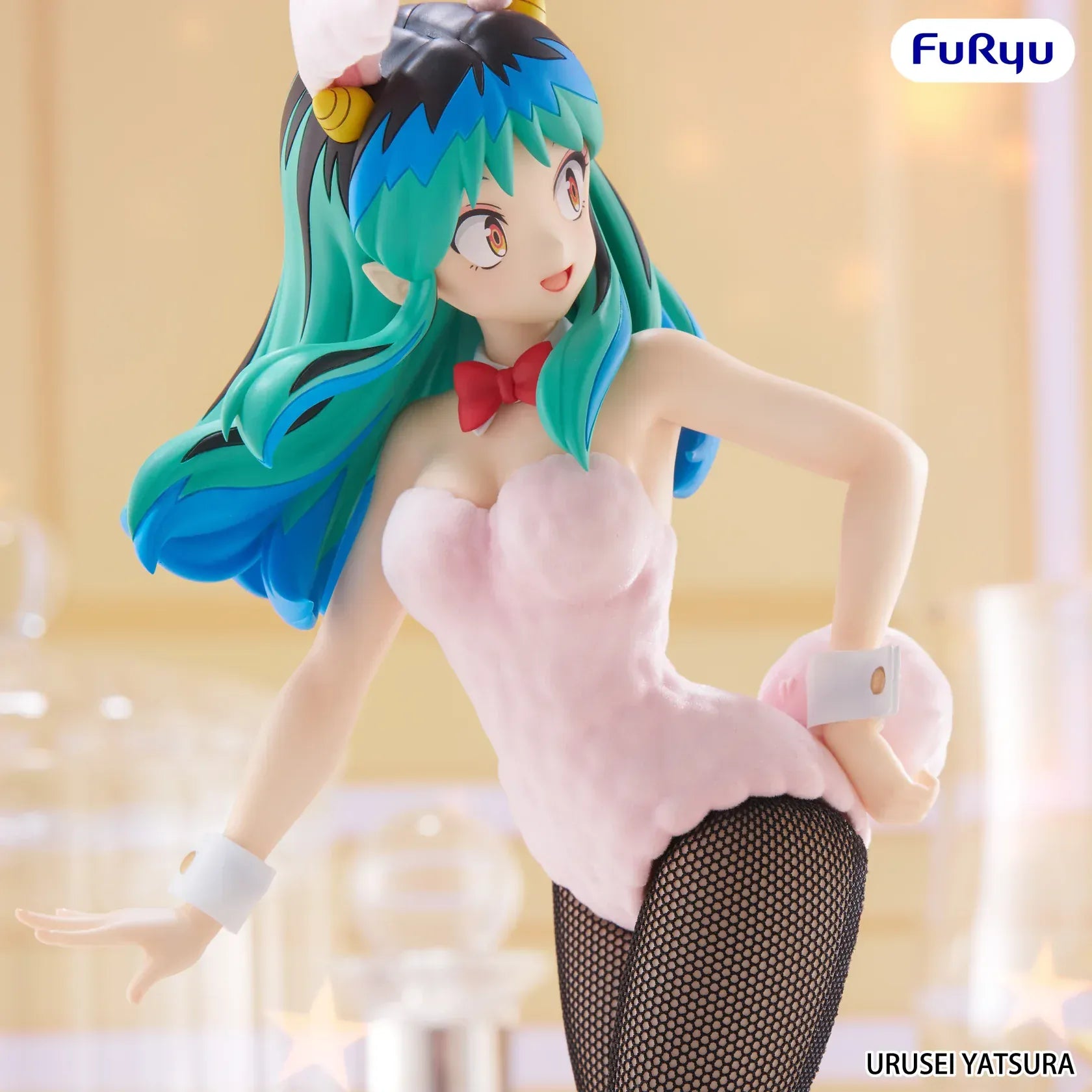 Urusei Yatsura Lum BiCute Bunnies figure wearing pink bunny suit with fishnet stockings and red heels