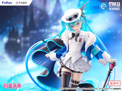 Hatsune Miku Miku With You 2025 figure with flowing twin-tails, panda companion, and futuristic concert outfit