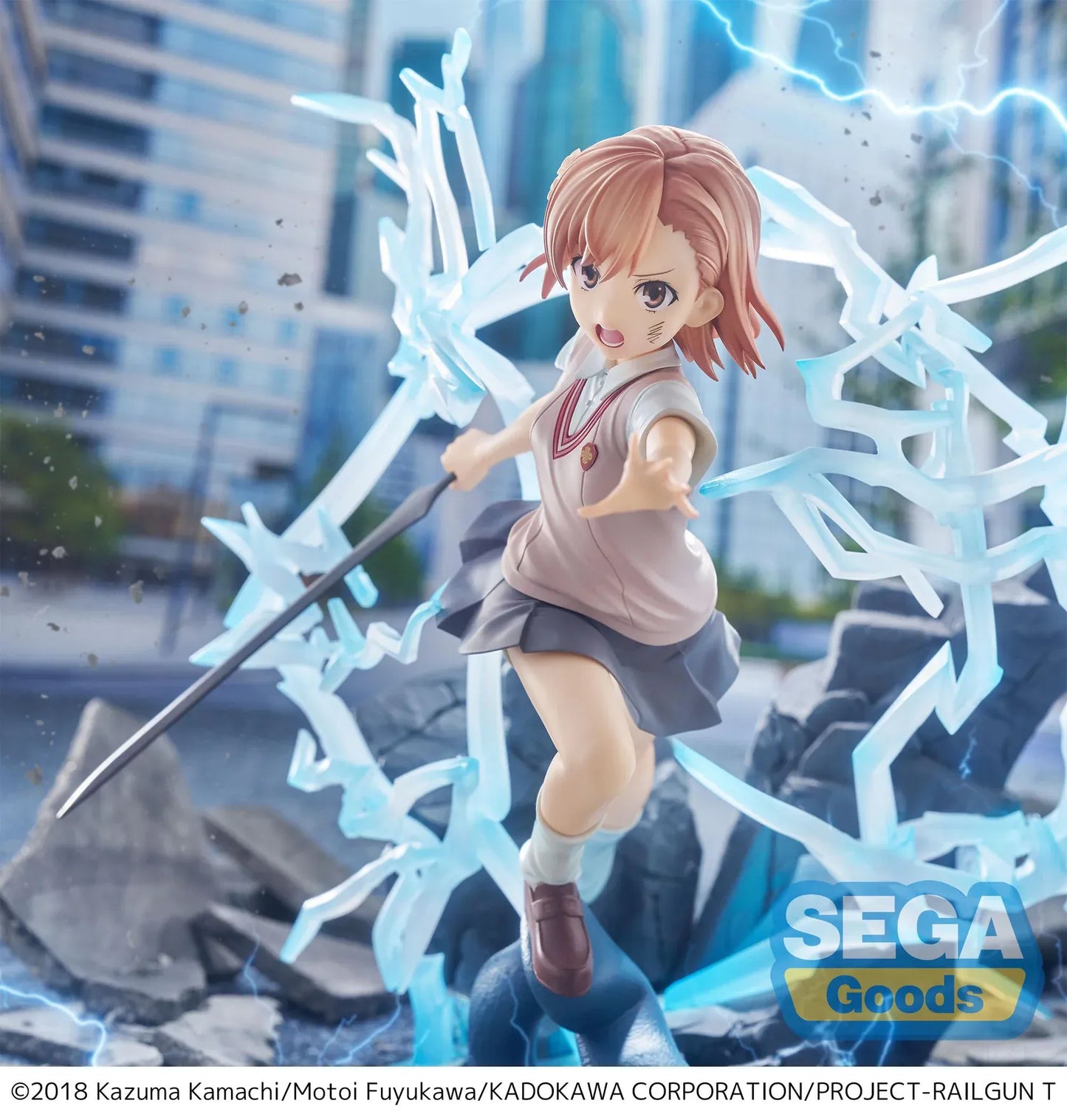 Mikoto Misaka FiGURiZMa figure with electric lightning effects from A Certain Scientific Railgun T by SEGA