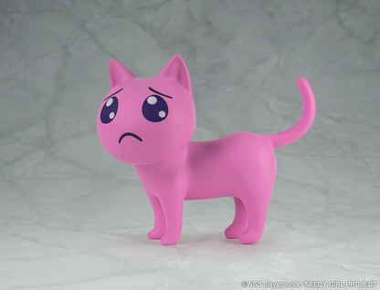 NEEDY GIRL OVERDOSE Pien Cat pink soft vinyl figure with large teary eyes and a worried expression.