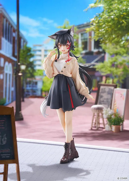 hololive production G.S. Collection Ookami Mio Date Style Street Outfit Ver. 1/7 Scale Figure wearing a cardigan, pleated skirt, and boots