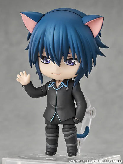 Shugo Chara Nendoroid Ikuto Tsukiyomi Figure featuring Ikuto in a chibi style with dark blue hair, black outfit, blue trim, and tall boots.