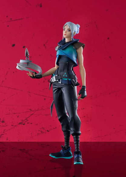 VALORANT POP UP PARADE SP Jett figure holding a swirling wind effect with a floating throwing knife.