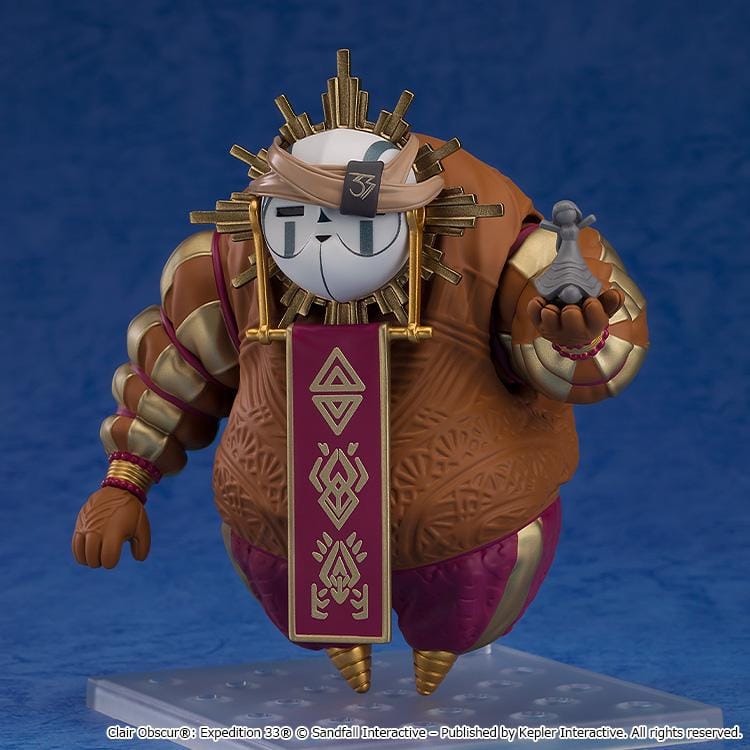 Clair Obscur Expedition 33 Nendoroid Esquie Figure featuring Esquie in a chibi-style design with ornate gold accents, mask-like face, and purple fantasy-inspired details.