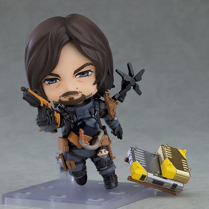 Death Stranding 2 On the Beach Nendoroid No.2835 Sam in Bridges suit holding BB pod and gear accessories