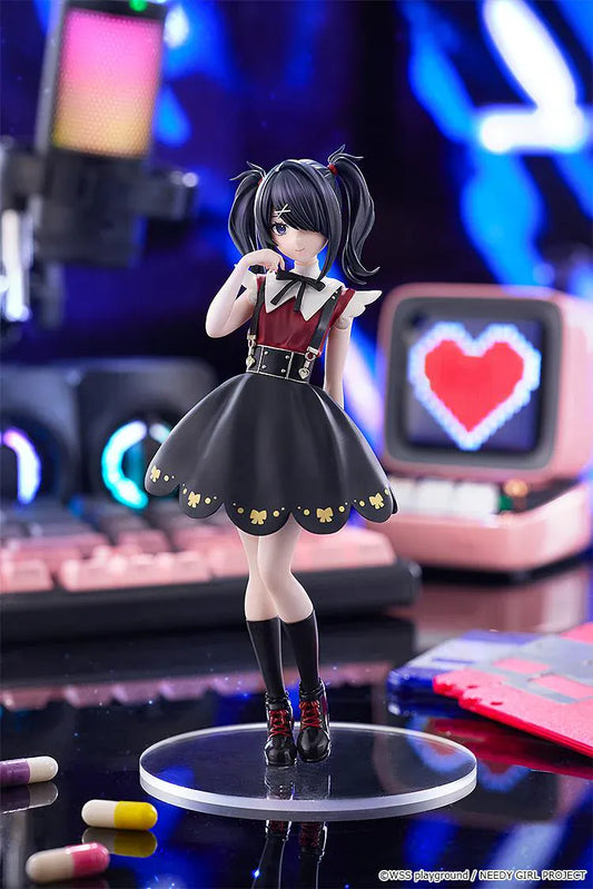 NEEDY GIRL OVERDOSE POP UP PARADE Ame-chan Anime Ver. Figure featuring Ame-chan with twin tails, a black and red dress, ribbon details, and glossy boots.