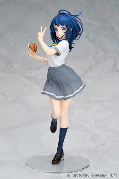 Too Many Losing Heroines Anna Yanami 1/7 Scale Figure featuring Anna with short blue hair, school uniform, snack accessory, and playful peace-sign pose.