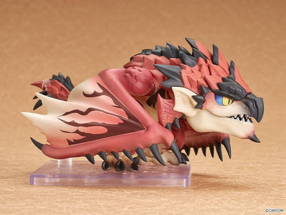 Monster Hunter Series Nendoroid Rathalos Figure featuring red scales, large patterned wings, black spikes, and an open-mouth pose