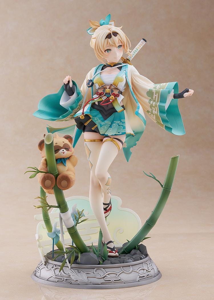 Hololive Production Iroha Kazama 1/7 scale figure standing on bamboo-themed base with detailed kimono outfit.