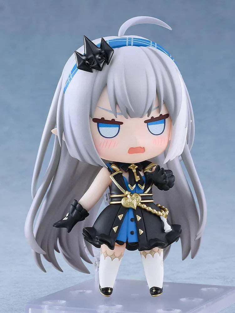 Stella Sora Nendoroid No.3108 Tyrant Female figure featuring silver hair, blue eyes, and a black-and-blue outfit with gold accents