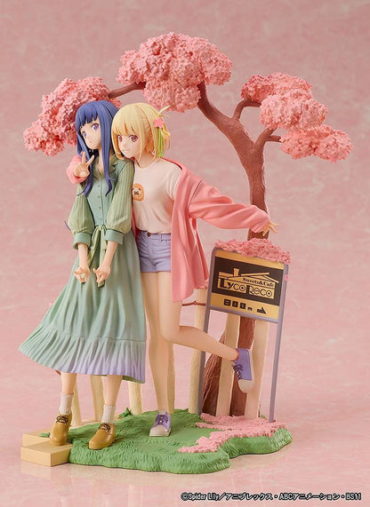Chisato Nishikigi and Takina Inoue Spring Ver figure under cherry blossom tree with scenic base