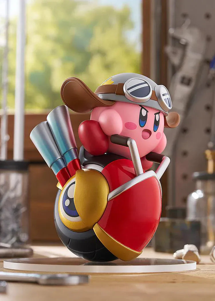 Kirby POP UP PARADE Wheelie Rider version figure Kirby wearing helmet and goggles riding Wheelie motorcycle form
