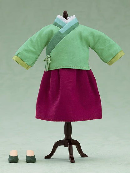 The Apothecary Diaries Nendoroid Doll Maomao wearing green outfit with fabric clothing and articulated body