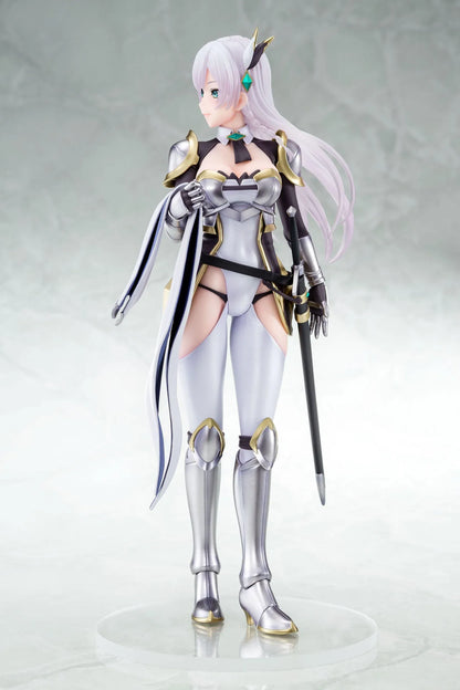 Old Country Bumpkin to Master Swordsman Allucia Citrus 1/6 Scale Figure with pale lavender hair, silver armor, sword accessory, cape, and clear display base
