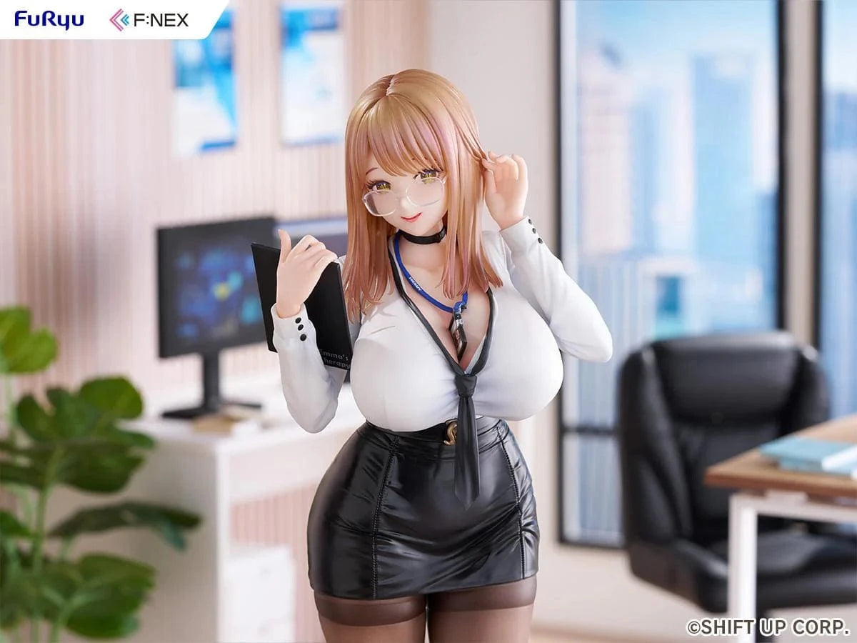 Goddess of Victory Nikke F:NEX Emma Office Therapy Ver. 1/7 Scale Figure featuring Emma in a white blouse and black skirt standing in an office setting