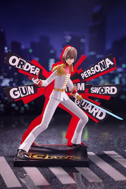 Persona 5 Royal Oshi Works Crow figure featuring Crow in his white Phantom Thief outfit holding his saber and signature red mask