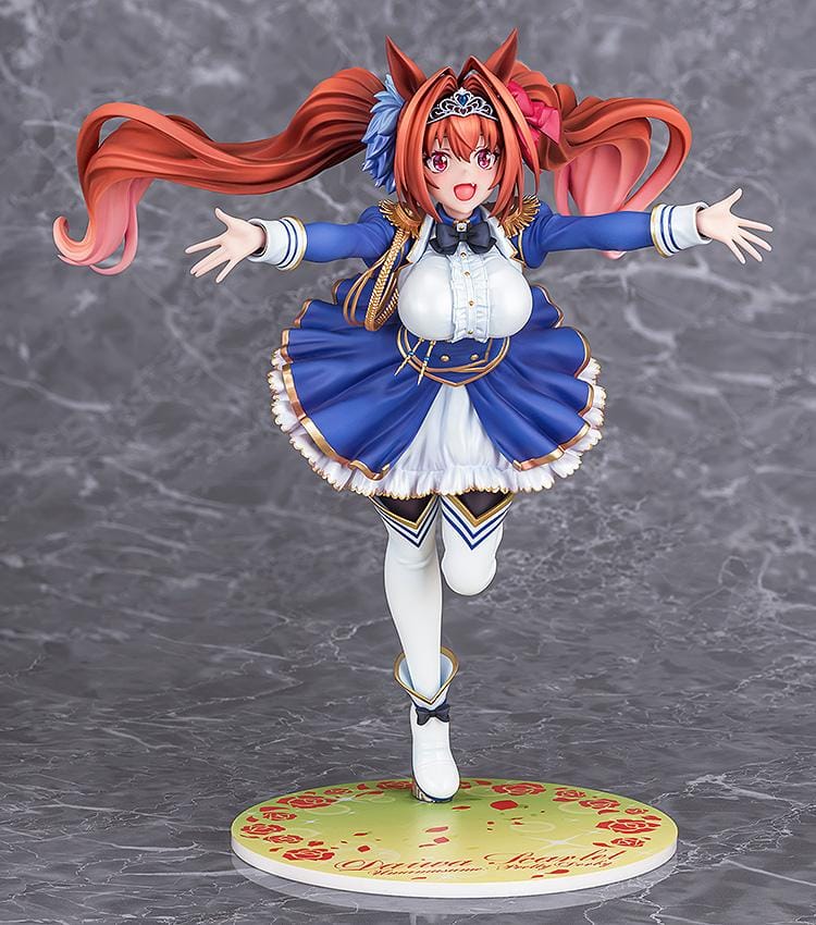 Umamusume Pretty Derby Your Scarlet Tailwind Daiwa Scarlet 1/7 Scale Figure with red twin-tails, horse ears, blue-and-white outfit, and dynamic pose