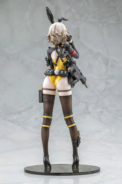 Girls' Frontline 2: Exilium Vector Molotov Bunny Ver. 1/7 scale figure wearing a metallic gold bunny outfit with tactical gear and weaponry.