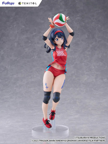 Gridman Universe Tenitol Tall Rikka Takarada Sportswear Ver. Figure in red volleyball sportswear holding a volleyball
