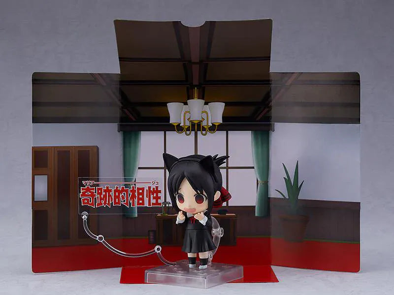 Kaguya-sama Love is War Nendoroid Kaguya Shinomiya figure rerelease featuring Kaguya in her black school uniform with red ribbon and chibi-style design
