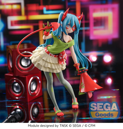 Hatsune Miku Project DIVA FiGURiZMa DE:MONSTAR T.R. Version rerelease figure with devil horns, tail, and colorful outfit