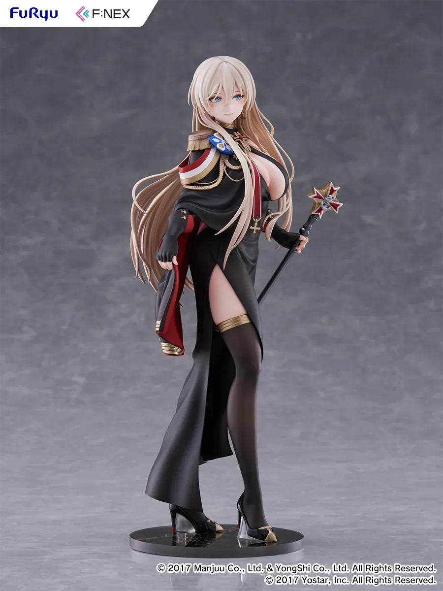 Azur Lane Bismarck Formal Dress Ver 1/7 Scale Figure wearing an elegant black and red outfit with staff