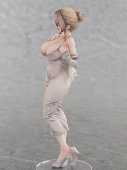 Gwan-E Illustration Muboubi na Erin 1/6 Scale Figure featuring Erin with blonde hair, gray dress, matching heels, and elegant standing pose.