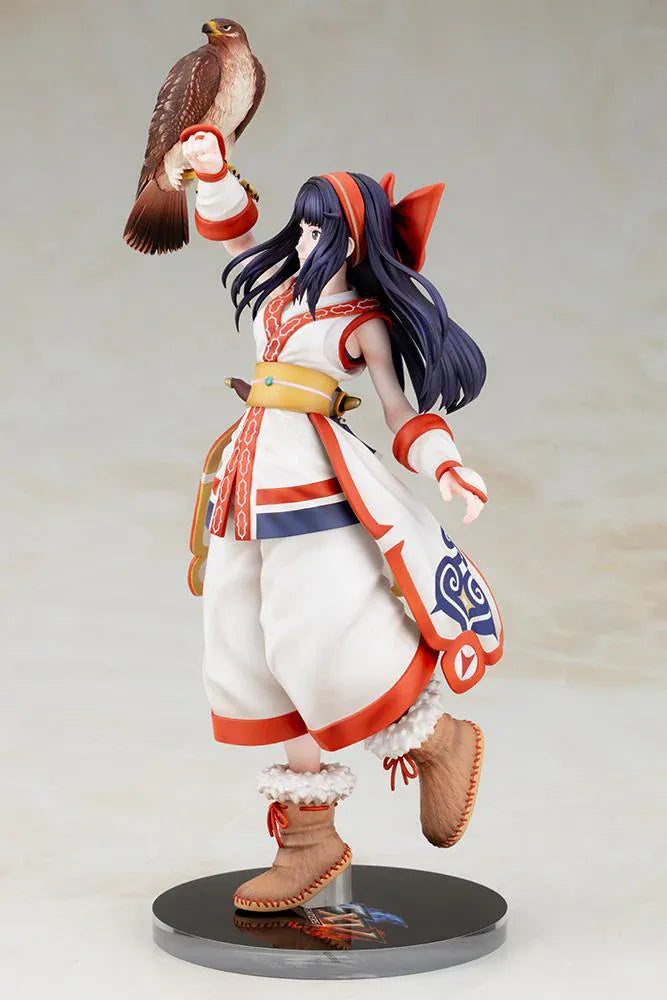 The King of Fighters XV Nakoruru 1/8 Scale Figure featuring Nakoruru in her signature outfit with long dark hair, hawk companion, and themed display base.