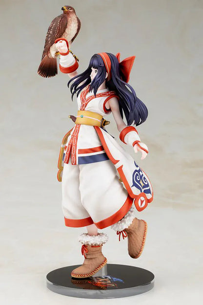 The King of Fighters XV Nakoruru 1/8 Scale Figure featuring Nakoruru in her signature outfit with long dark hair, hawk companion, and themed display base.