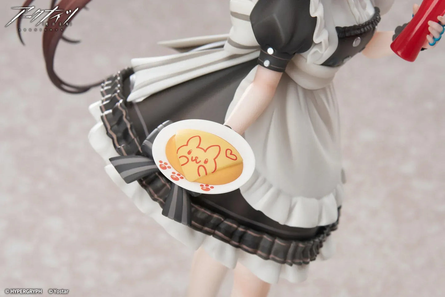 Arknights Limepie Amiya Tea Time 1/8 scale figure wearing a maid outfit and holding a dessert and ketchup bottle
