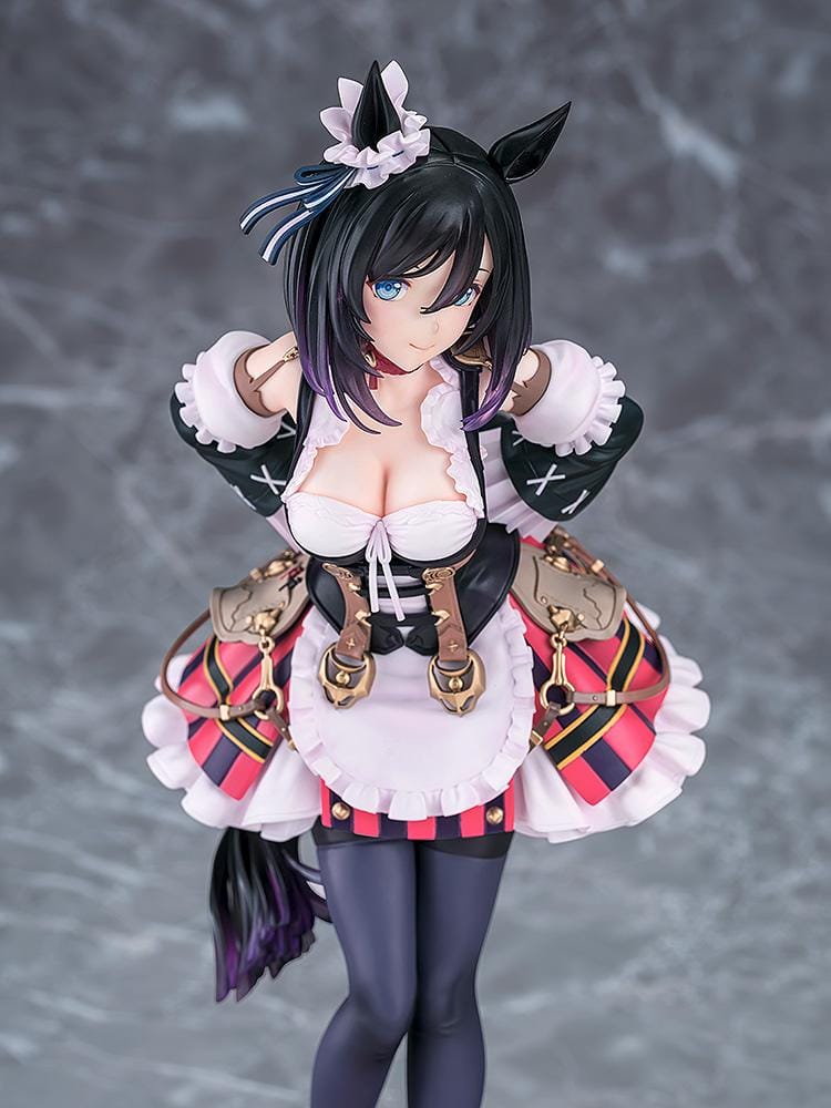 Umamusume Pretty Derby Eishin Flash Victory Pose Ver. 1/7 Scale Figure featuring Eishin Flash in a detailed race-inspired outfit with horse ears and a themed display base.