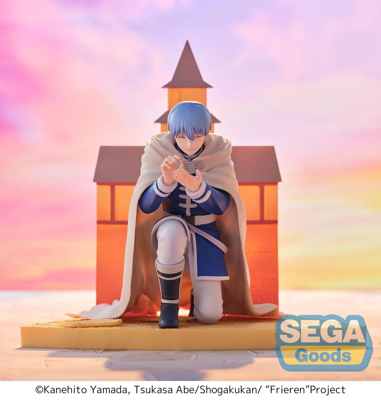 Frieren Beyond Journey's End Luminasta Himmel Eternal Love Figure kneeling with ring box in front of scenic building backdrop